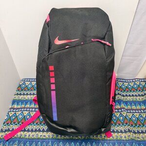 Nike Black Backpack with Pink and Purple Accents